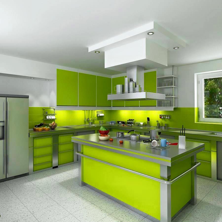 Cocinas en color verde